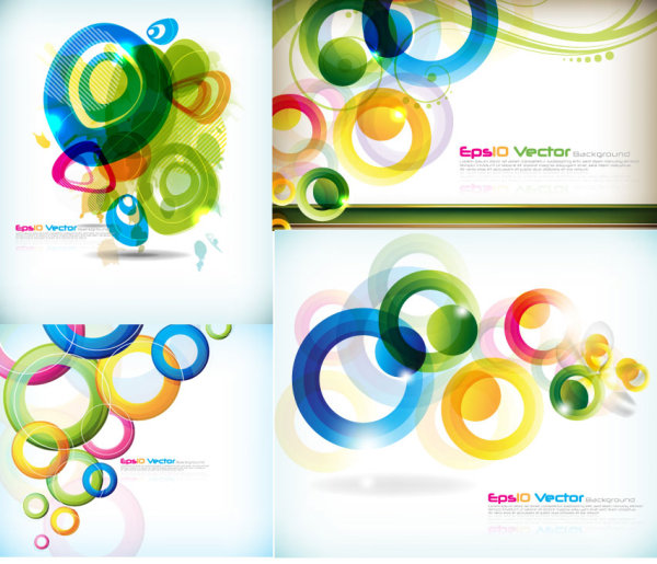 Abstract colored circular pattern art vector