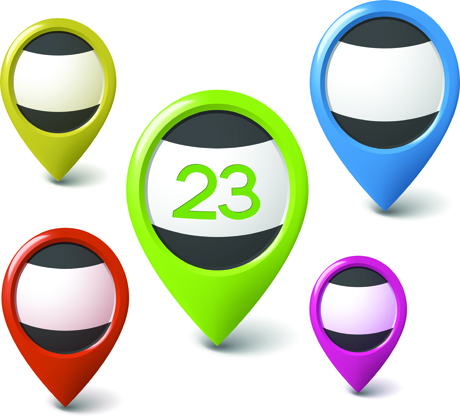 Shiny color navigation icons vector