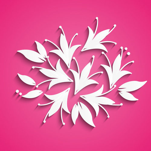 White paper flower vector 03