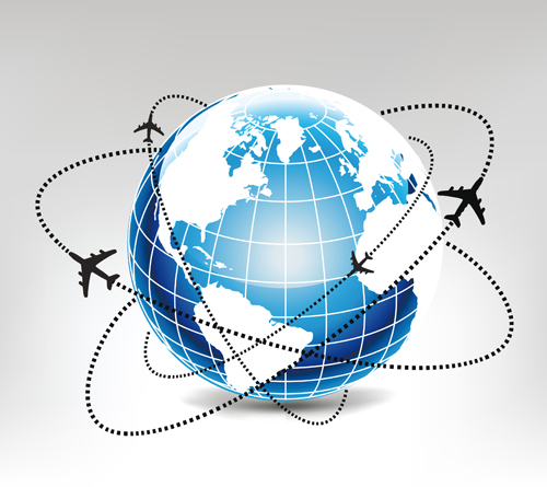 Elements of Airlines background design vector 02
