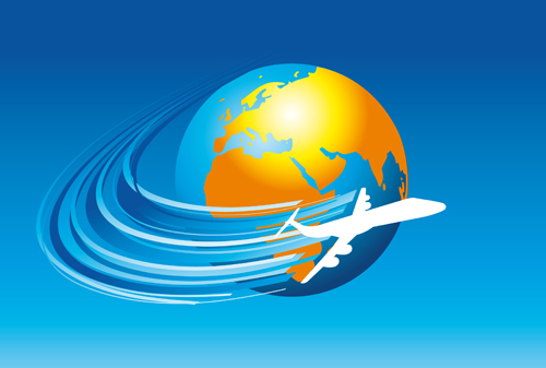Elements of Airlines background design vector 03