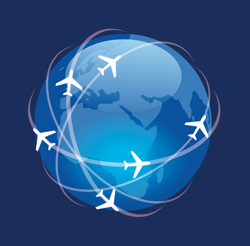 Elements of Airlines background design vector 04