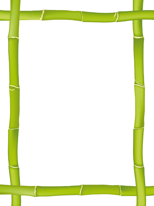 Set of Different of Bamboo Frame design vector 03