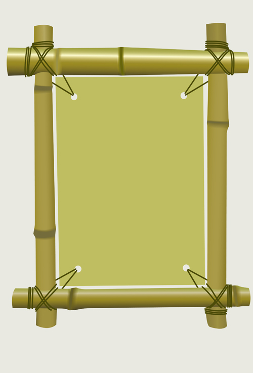 Set of Different of Bamboo Frame design vector 04