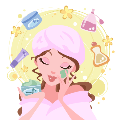 Beautiful girl with fashion elements vector 03