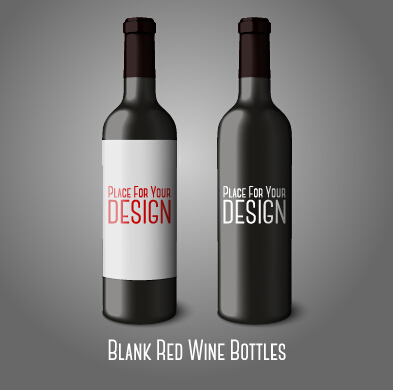 Blank red wine bottles vector