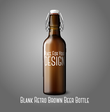 Retro font brown bottle blank 