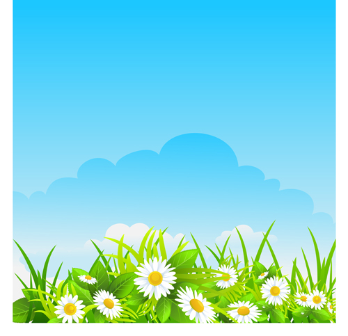 h nature vector background vector 03 Blue sky with nature vector background vector 03