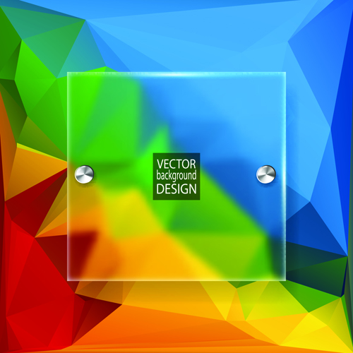 Blurs glass with polygonal backgrounds vector 01