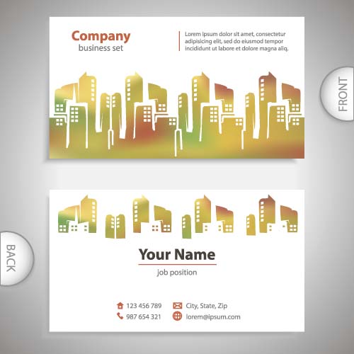 Building company business card vectors