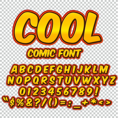 Comic styles alphabet with numbers and symbol vector set 18 Comic styles alphabet with numbers and symbol vector set 18