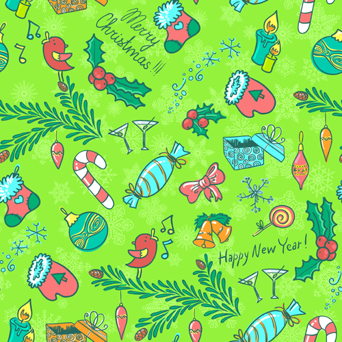 Cute Christmas seamless pattern vector 09