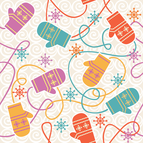 Cute Christmas seamless pattern vector 12