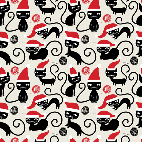 Cute Christmas seamless pattern vector 15