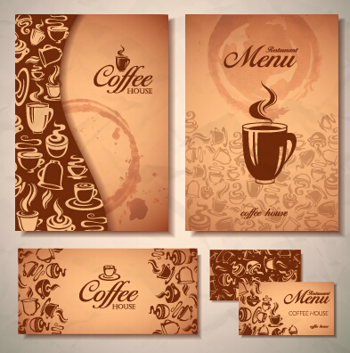 vector material material delicate coffee cards card 
