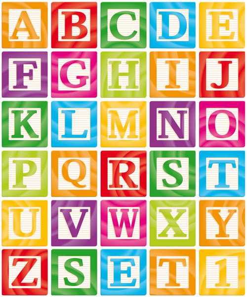Different alphabet elements vector graphics 03