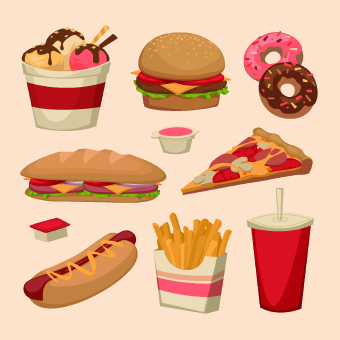 Various Food elements vector set 01