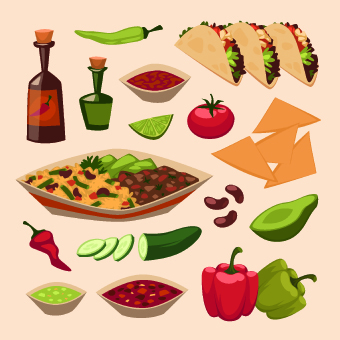 Various Food elements vector set 03