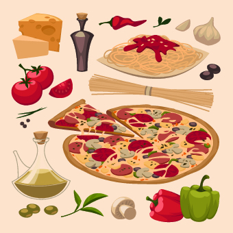 Various Food elements vector set 04