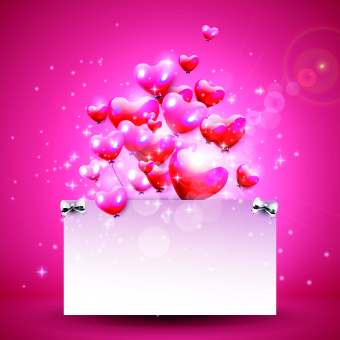 Glass texture heart with paper Valentines Day background 02
