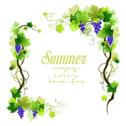 frames natural background vector 01 Grapes tree frames natural background vector 01
