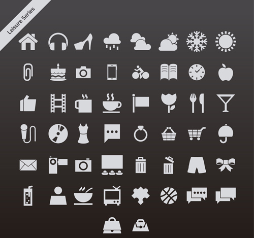 series leisure icons icon gray 