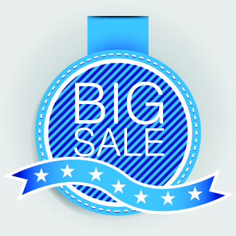Blue sale labels vector set 01