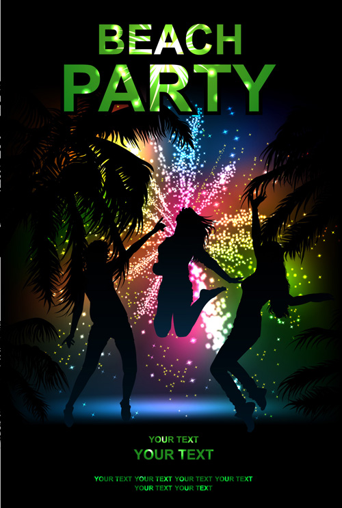 Beach Party Backgrounds vector 01 - WeLoveSoLo