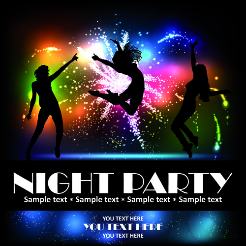 Beach Party Backgrounds vector 03