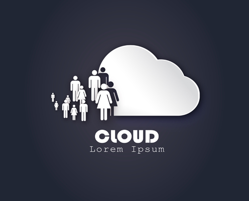 People social networks clouds vector 01