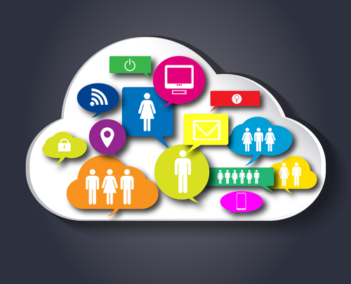 People social networks clouds vector 03