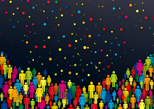 People social networks clouds vector 06