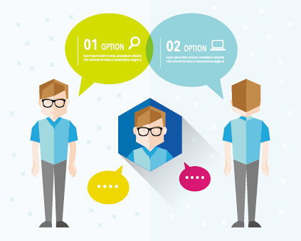 People with speech bubbles business template vector 07