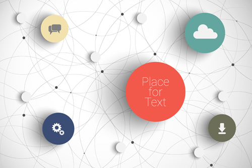 template vector Place network infographics 