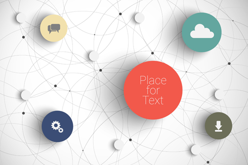 Place network infographics template vectors 01