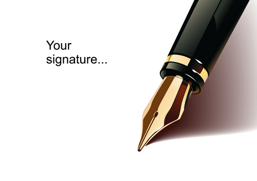 Different Realistic Pen design vector set 01