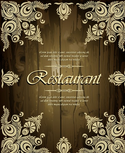 restaurant menu floral frame floral cover 