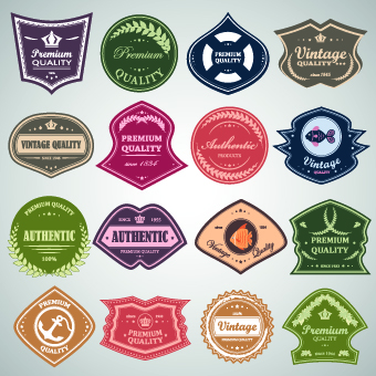Retro Premium Quality labels design set 01