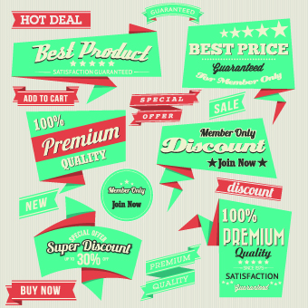 Retro Premium Quality labels design set 03