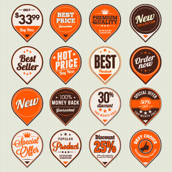 Retro Premium Quality labels design set 05