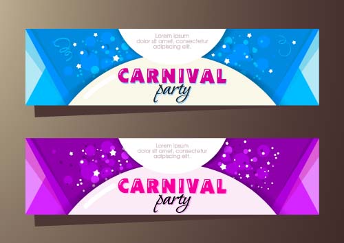 Shiny carnival party banners vector 01 Shiny carnival party banners vector 01