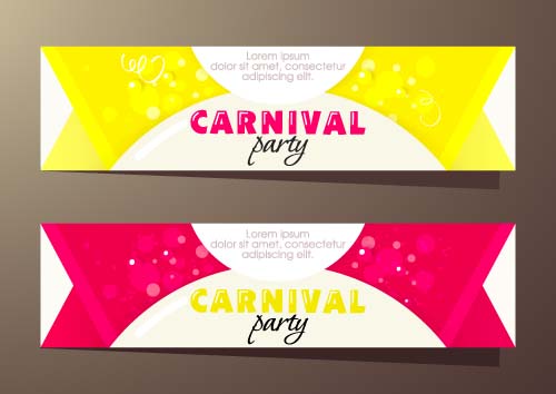 Shiny carnival party banners vector 02 Shiny carnival party banners vector 02