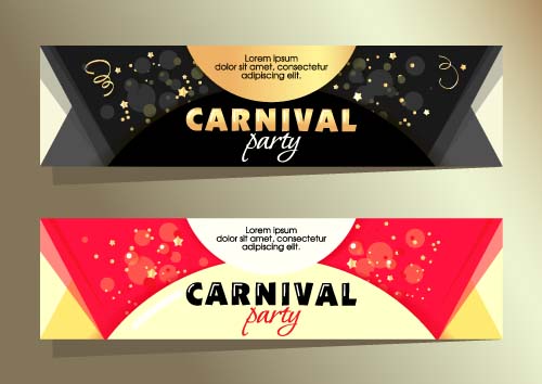 Shiny carnival party banners vector 03 Shiny carnival party banners vector 03