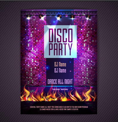 stylish poster party disco cover 