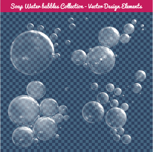 Transparent water drops illustration vector material 04