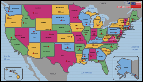 USA map vector map 
