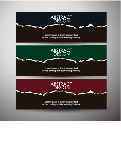 Vector banners torn paper design material 01