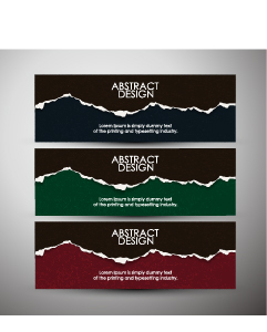 Vector banners torn paper design material 02
