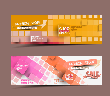 Vector web banners creative design graphics set 04