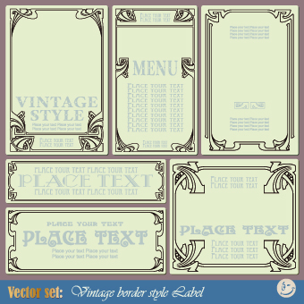 Vintage border style design vector 02